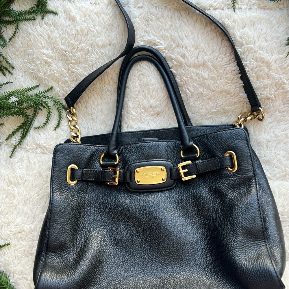 Michael Kors Black Leather Tote Bag